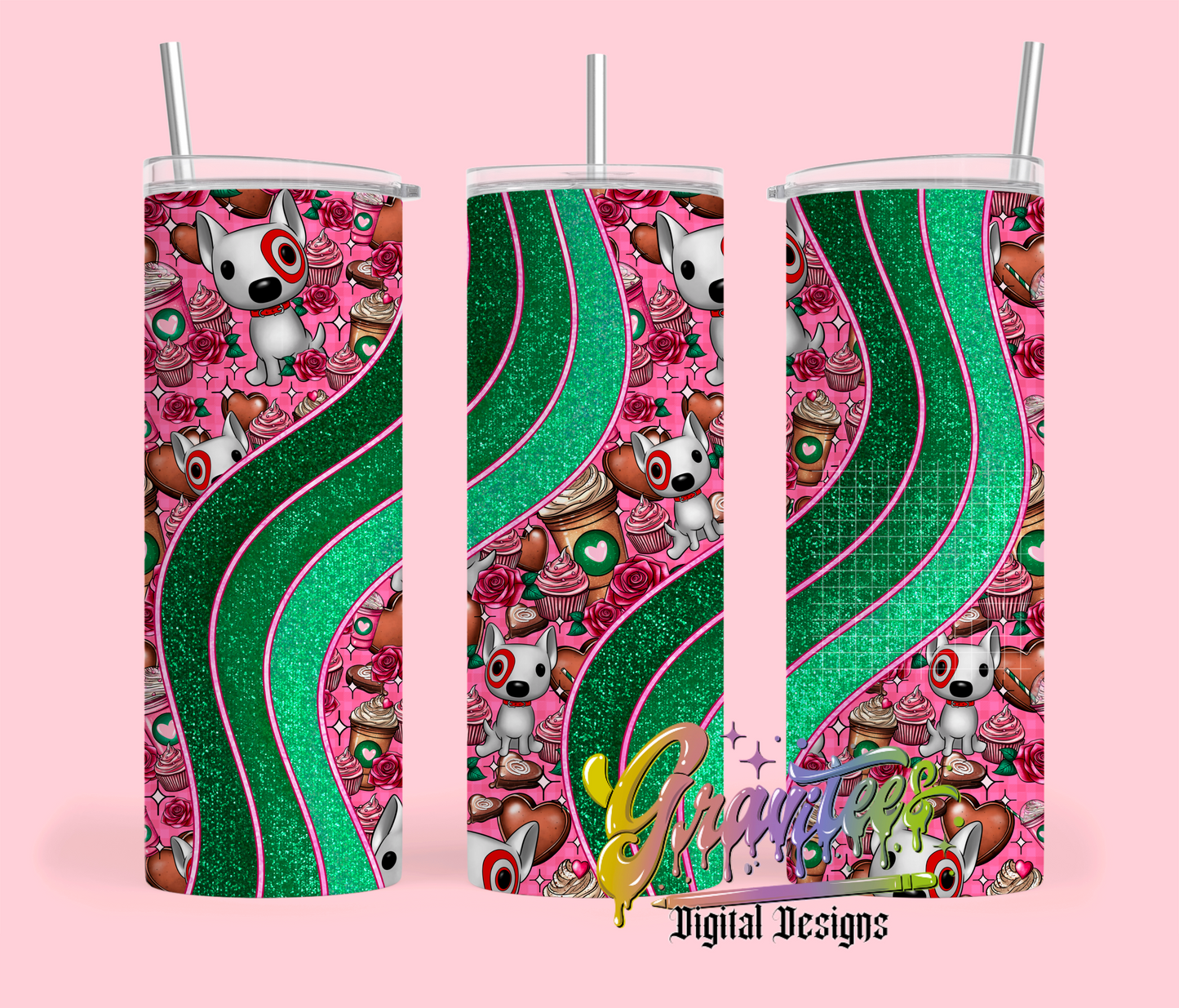 Valentine Sips & Trips 20 oz. Tumbler Template Png, Coffee Clipart, Trendy Valentine Clipart for DTF or Shirt Printing, PNG Only!