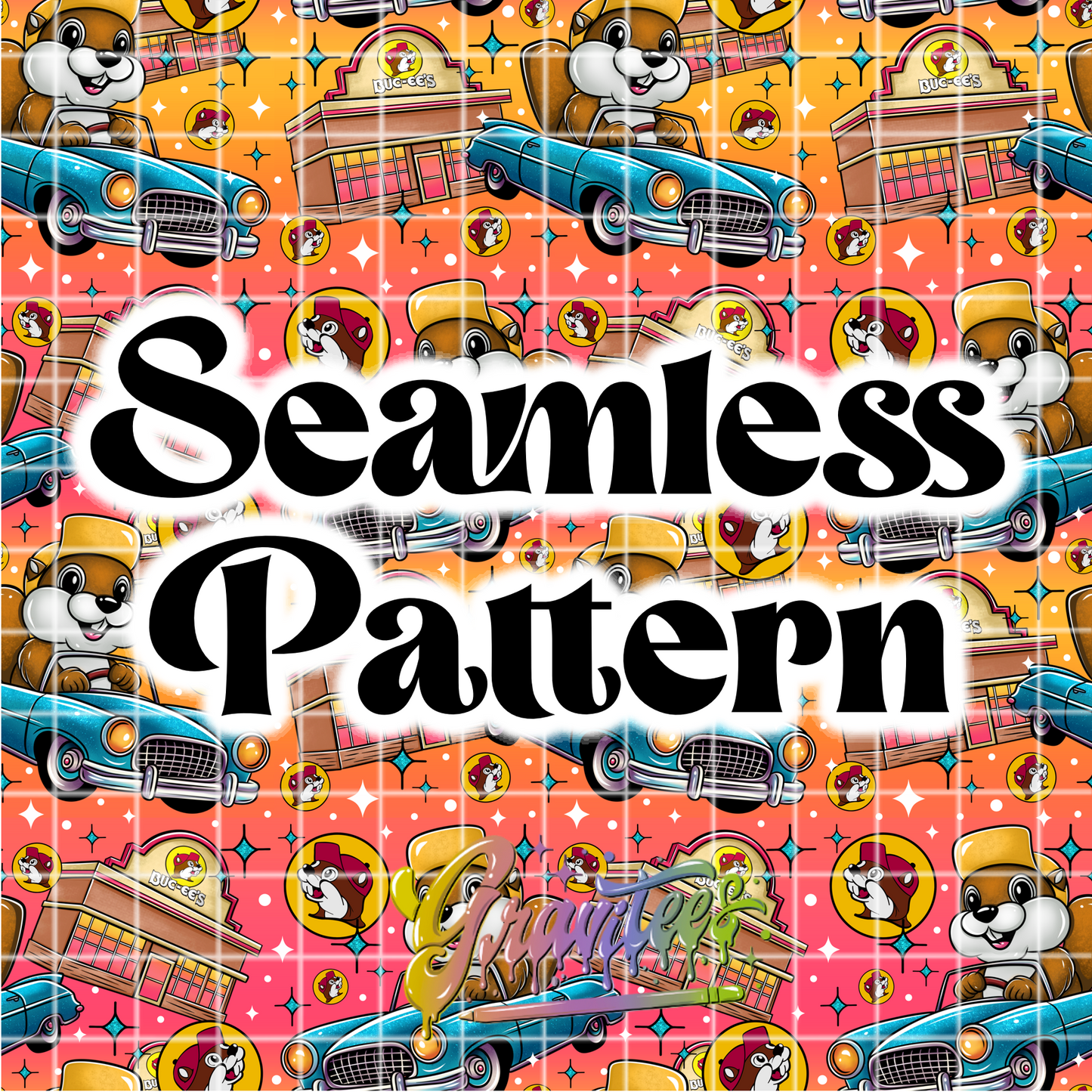 Get In Loser Seamless Pattern Png, Gas Station Clipart, Trendy Clipart, Car Clipart for DTF or Shirt Printing, PNG Only!