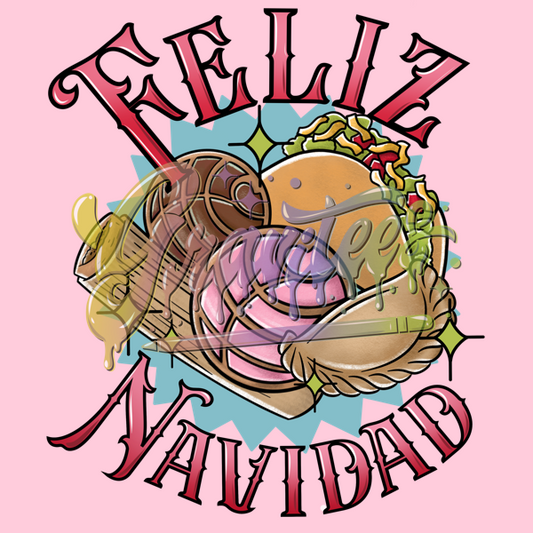 Feliz Navidad PNG, Fall Latin Food Clipart, Christmas Clipart, Tamale Clipart, Concha Clipart for DTF or Shirt Printing, PNG Only!