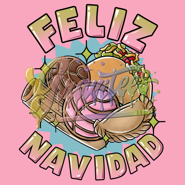 Feliz Navidad PNG, Fall Latin Food Clipart, Christmas Clipart, Tamale Clipart, Concha Clipart for DTF or Shirt Printing, PNG Only!