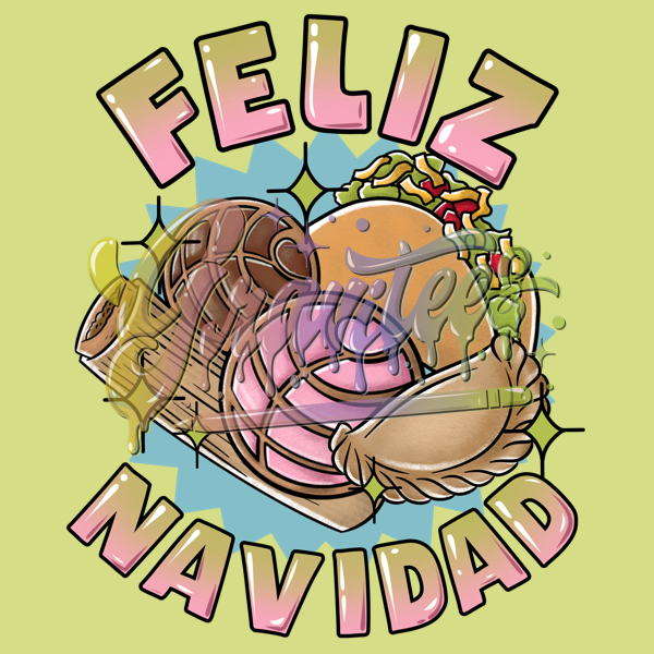 Feliz Navidad PNG, Fall Latin Food Clipart, Christmas Clipart, Tamale Clipart, Concha Clipart for DTF or Shirt Printing, PNG Only!