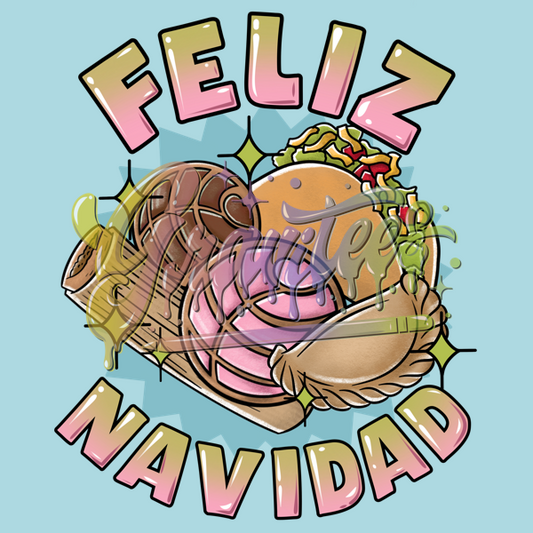 Feliz Navidad PNG, Fall Latin Food Clipart, Christmas Clipart, Tamale Clipart, Concha Clipart for DTF or Shirt Printing, PNG Only!