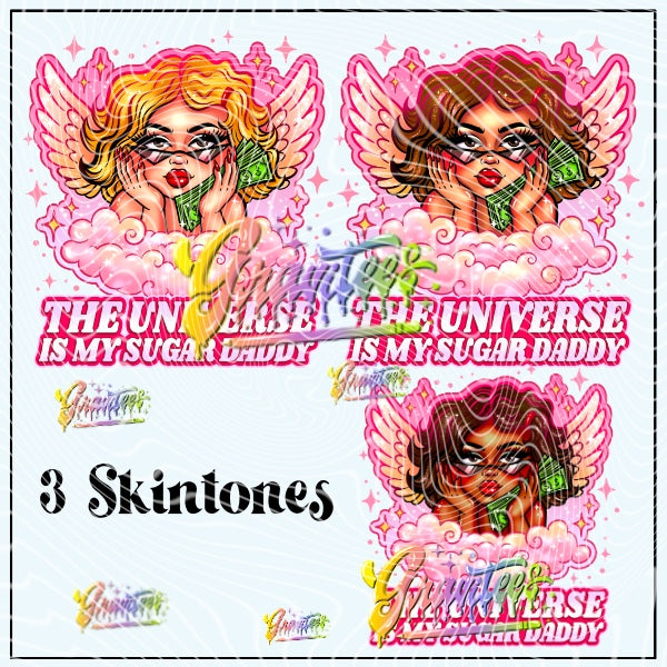 Universe Design (3 Skintones) Png for DTF or Shirt Printing, PNG Only!