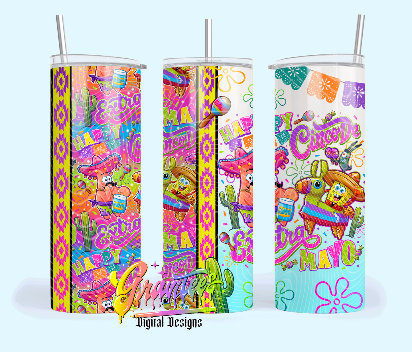 Chino De Mayo 20oz Tumbler Template Design PNG, for UVDTF or Sublimation Printing PNG Only!!