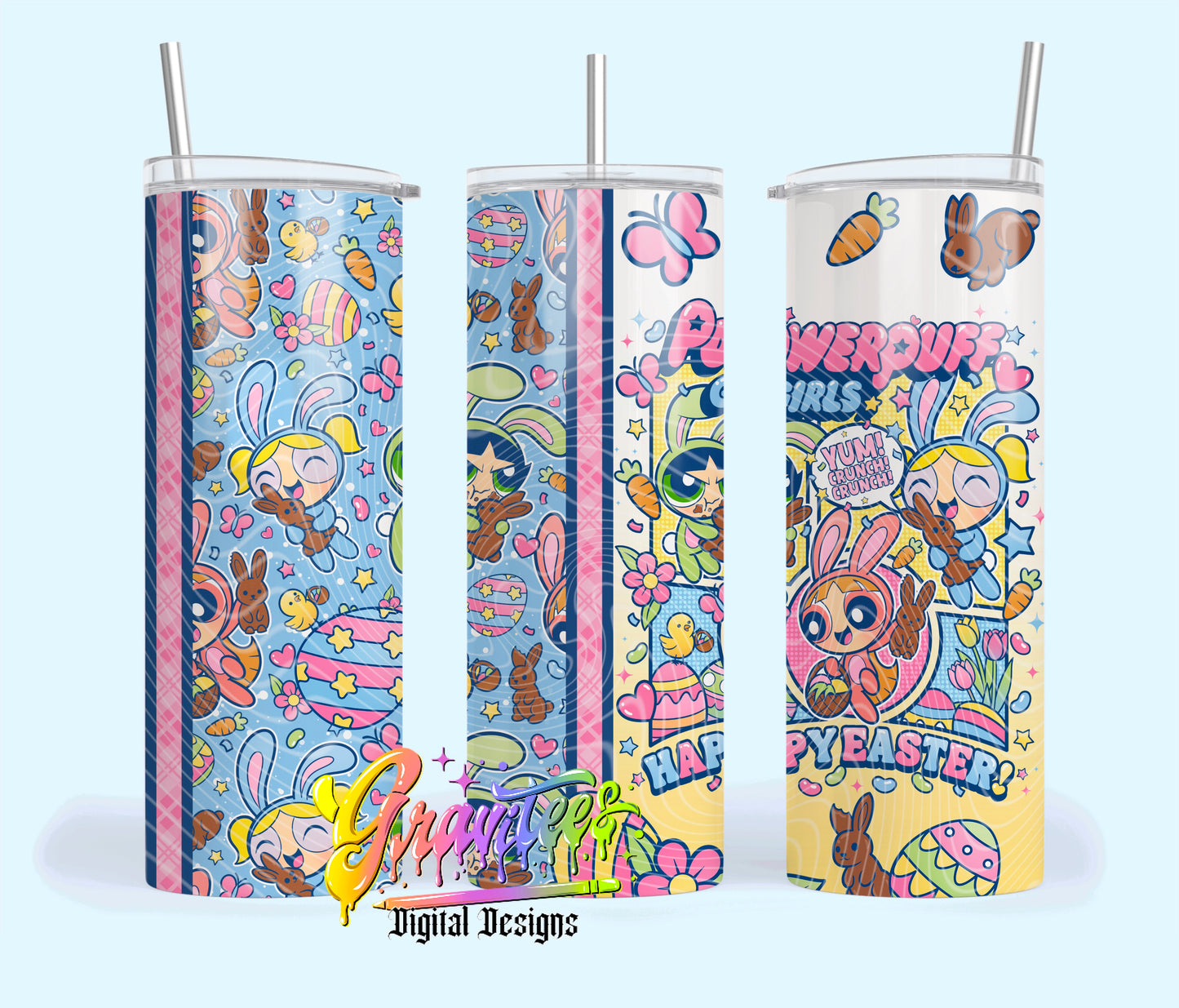 Easter Girls 20oz Tumbler Template Design PNG, for UVDTF or Sublimation Printing PNG Only!!