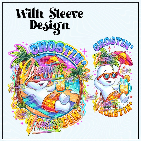 Summer Ghost With Sleeve Design Png for DTF or Shirt Printing, PNG Only!