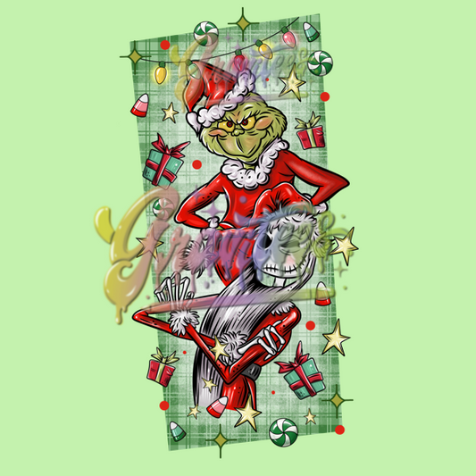 Jack Skellington Grinchy Sleeve Png, Christmas Movie Clipart, Trendy Christmas Clipart for DTF or Shirt Printing, PNG Only!