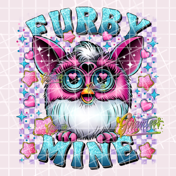 Furby Mine Design Png, Furby Clipart, Trendy 90's Clipart, Clipart for DTF or Shirt Printing, PNG Only!