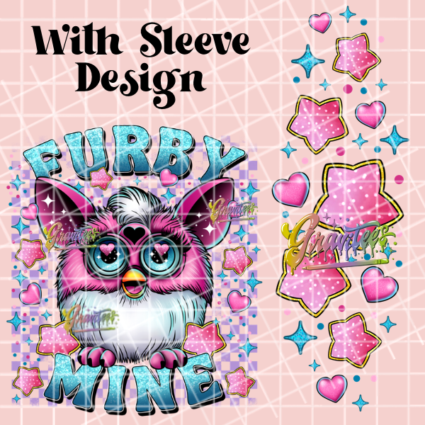 Furby Mine with Sleeve Design Png, Furby Clipart, Trendy 90's Clipart, Clipart for DTF or Shirt Printing, PNG Only!