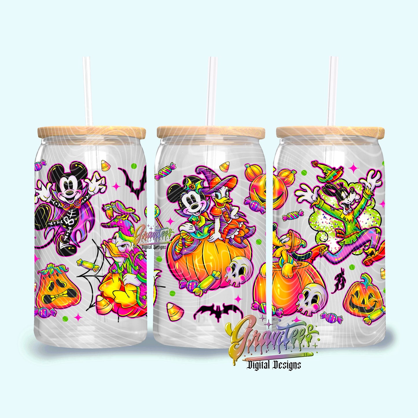 Halloween Mouse Tumbler Design Png, Halloween Design for UVDTF or Sublimation Printing, PNG Only!