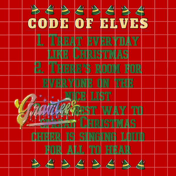 Buddy's Elf Academy Back Png, Elf Clipart, Trendy Christmas Clipart, Christmas Buddy Elf Clipart for DTF or Shirt Printing, PNG Only!