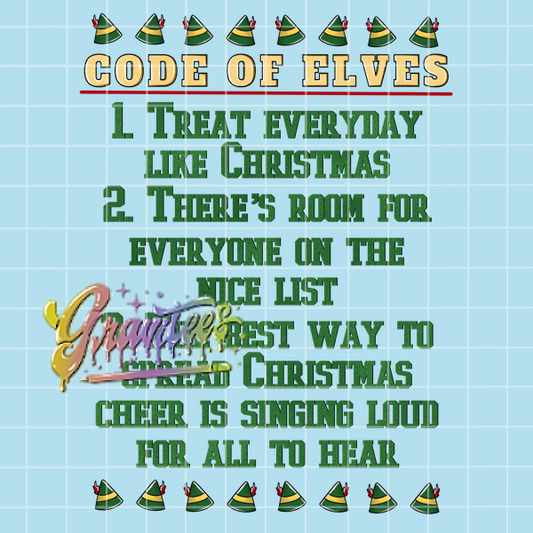 Buddy's Elf Academy Back Png, Elf Clipart, Trendy Christmas Clipart, Christmas Buddy Elf Clipart for DTF or Shirt Printing, PNG Only!