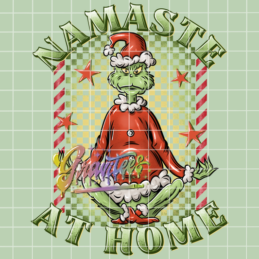 Namaste Png, Green Guy Christmas Clipart, Trendy Christmas Clipart, Christmas Yoga Clipart for DTF or Shirt Printing, PNG Only!