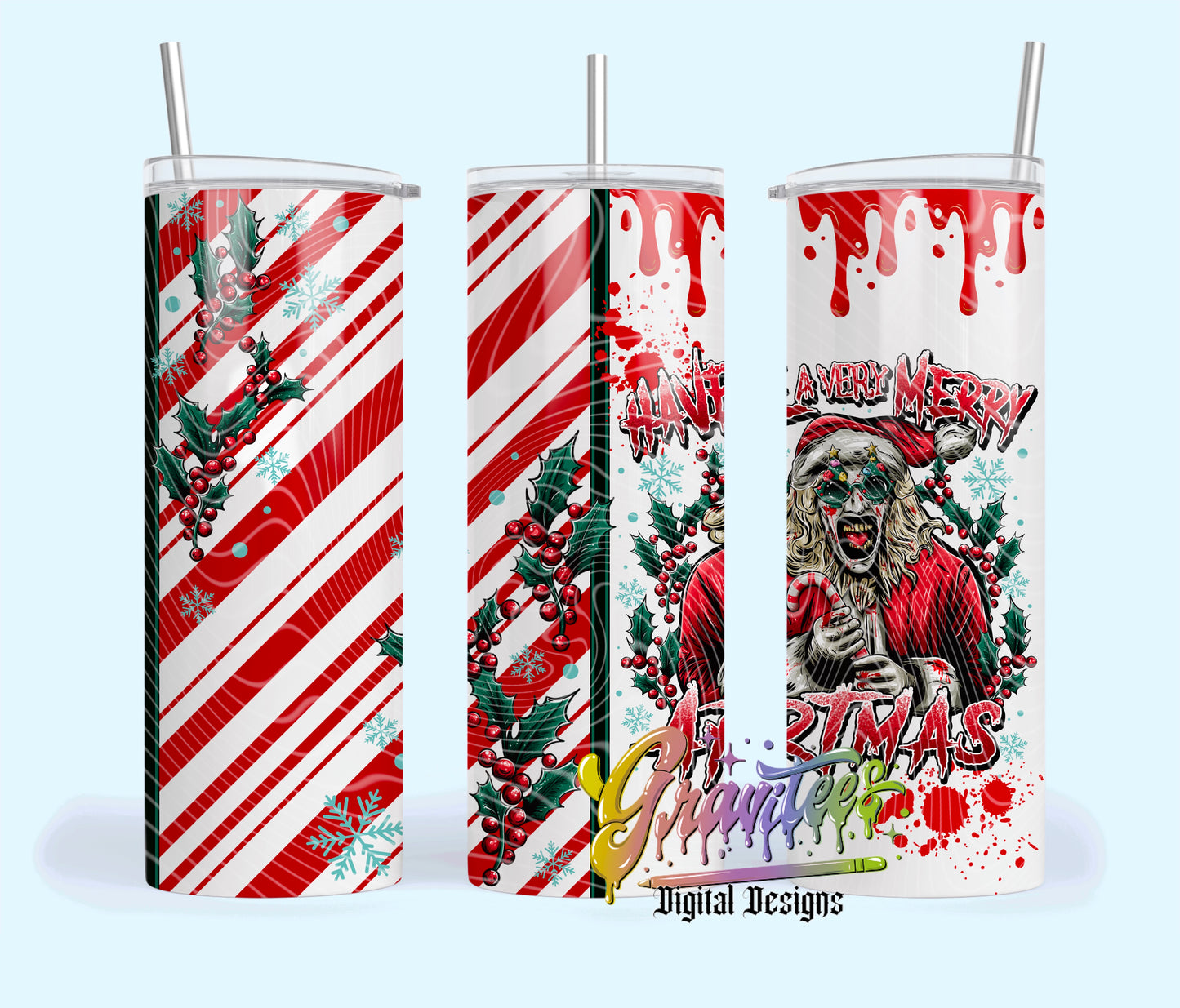 MERRY ARTMAS Tumbler Template Design PNG,MERRY ARTMAS Clipart for UVDTF or Sublimation Printing PNG Only!