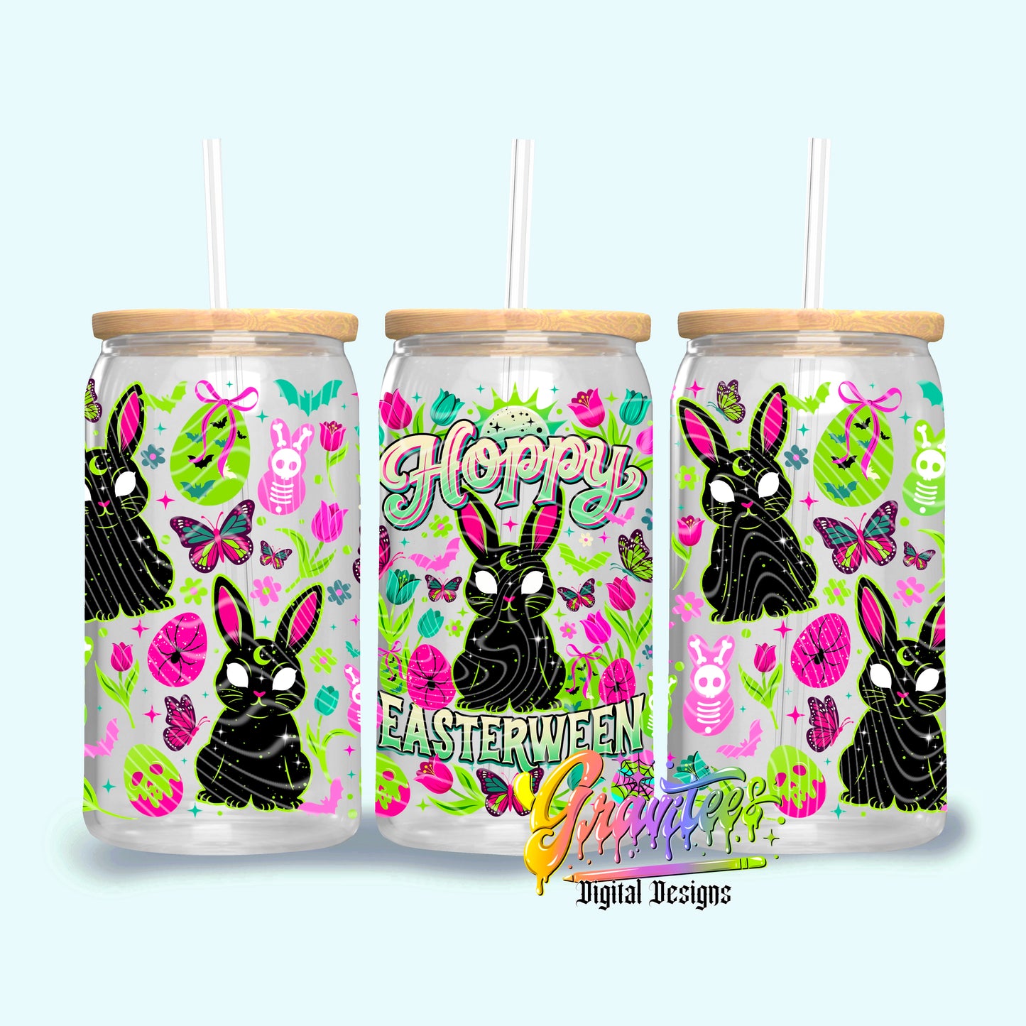 EASTERWEEN 16oz Tumbler Template Design PNG, for UVDTF or Sublimation Printing PNG