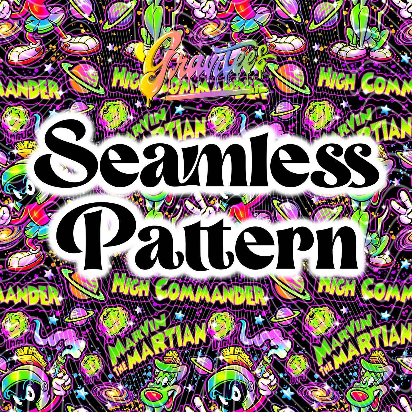 Martian High Commander Seamless Design PNG for UVDTF or Sublimation Printing PNG Only!!