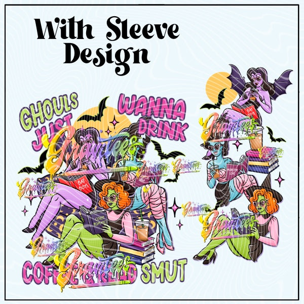 Book Ghouls With Sleeve Png for DTF or Shirt Printing, PNG Only!