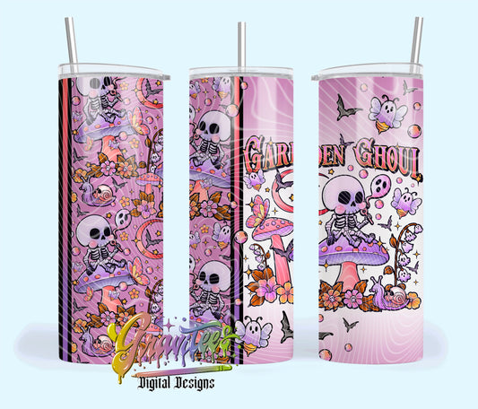 GARDEN GHOUL 20oz Tumbler Template Design PNG,  for UVDTF or Sublimation Printing PNG Only!!