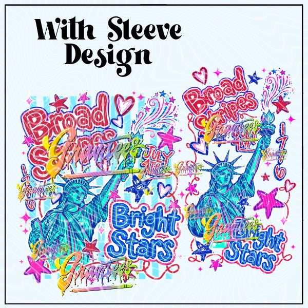 4th Of July With Sleeve Png for DTF or Shirt Printing, PNG Only!