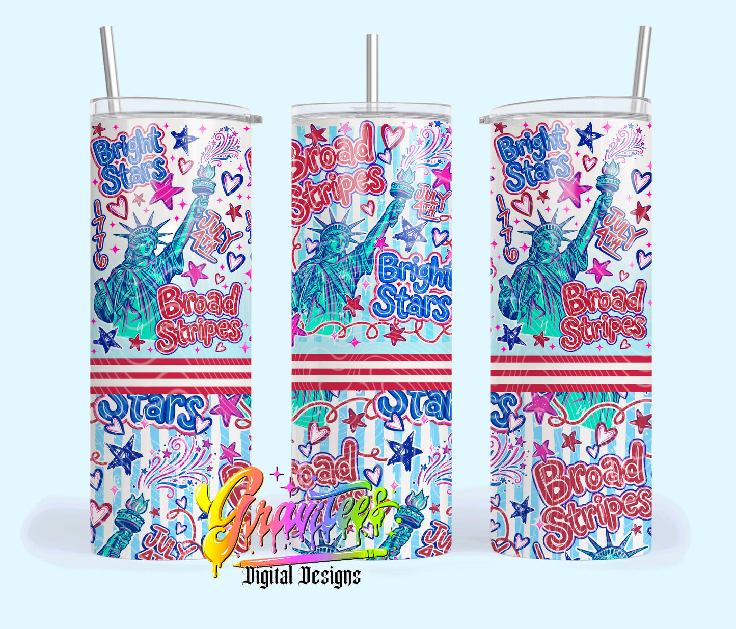 4th Of July 20oz Tumbler Template Png for UVDTF or Sublimation Printing, PNG Only!