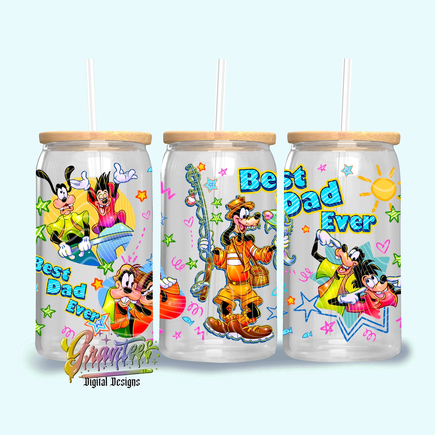 Best Dad Ever 16oz Tumbler Template Design PNG, for UVDTF or Sublimation Printing PNG Only!!