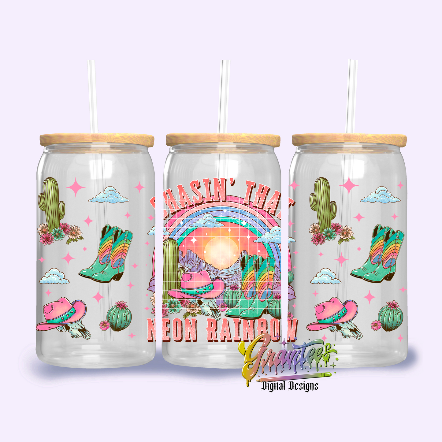 Chasing’ That Neon Rainbow Libbey Template Png, Country Clipart, Trendy Country Clipart, Clipart for DTF or Shirt Printing, PNG Only!