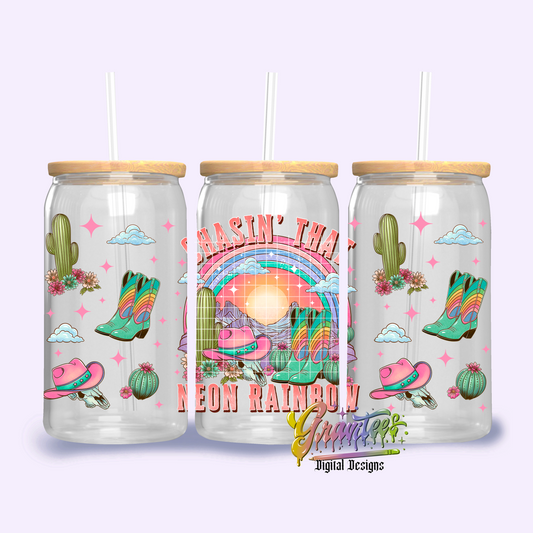 Chasing’ That Neon Rainbow Libbey Template Png, Country Clipart, Trendy Country Clipart, Clipart for DTF or Shirt Printing, PNG Only!