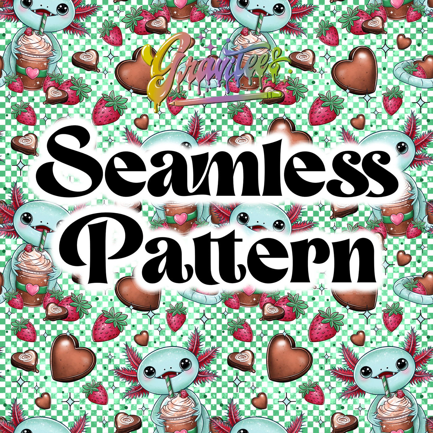 I Love You an Axolotl Seamless Design Png, Axolotl Clipart, Trendy Valentine Clipart for DTF or Shirt Printing, PNG Only!