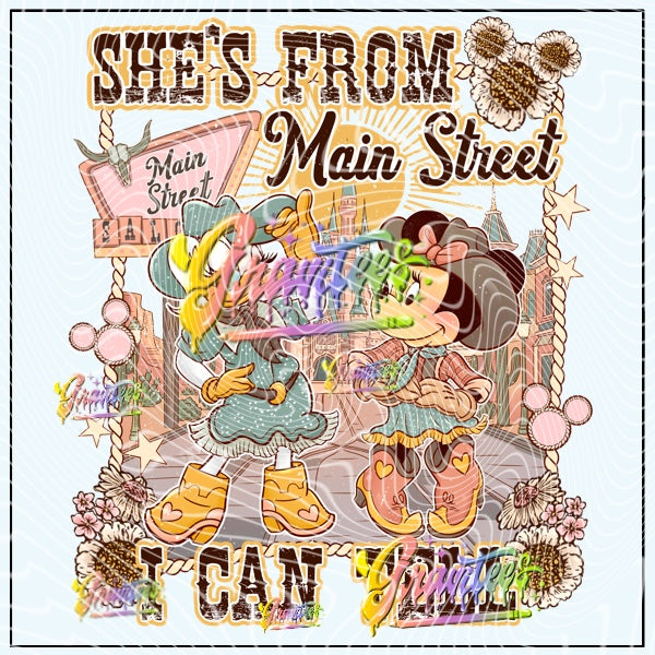 She’s From Main Street Png for DTF or Shirt Printing, PNG Only!
