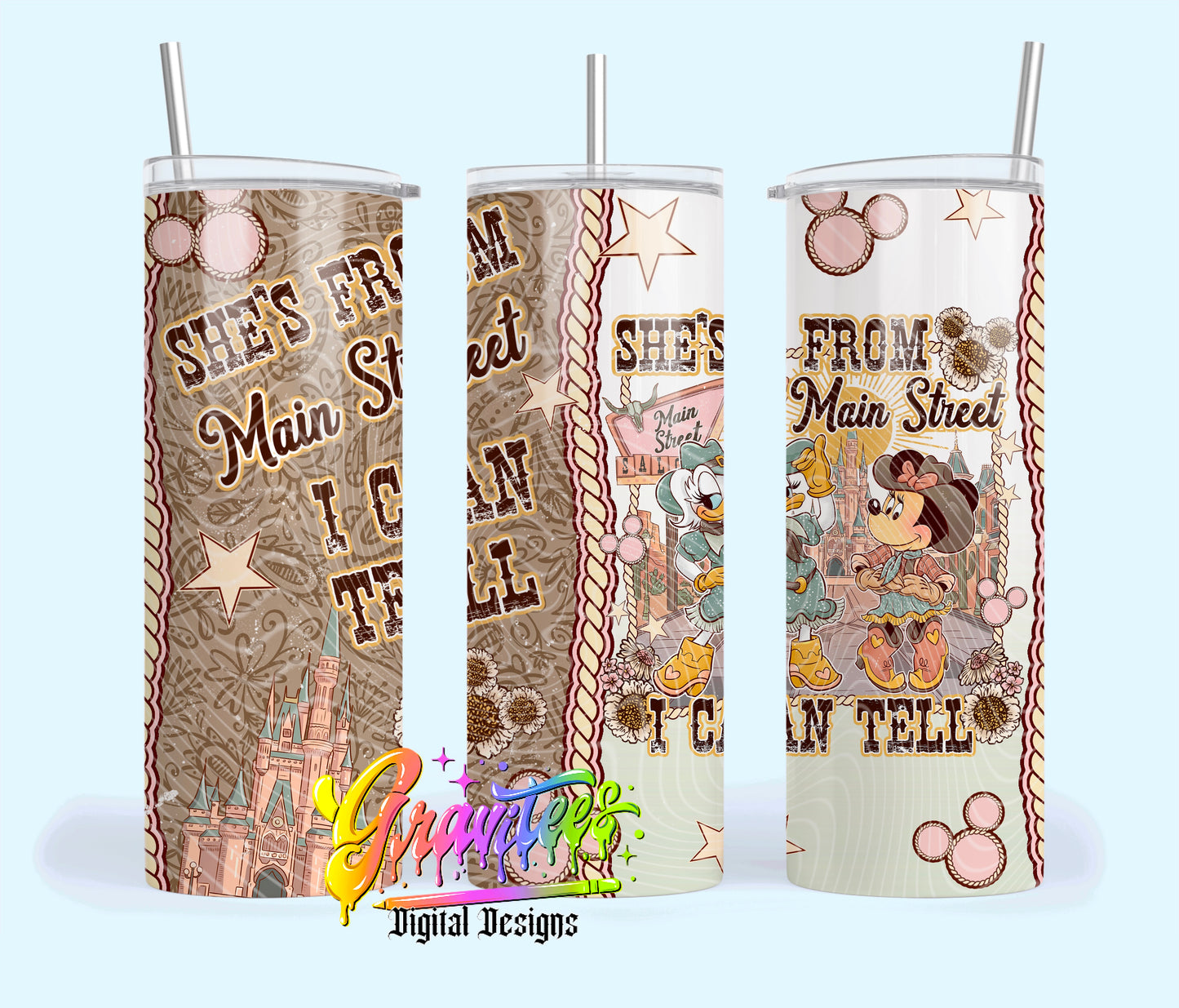 She’s From Main Street 20oz Tumbler Template Png for UVDTF or Sublimation Printing, PNG Only!