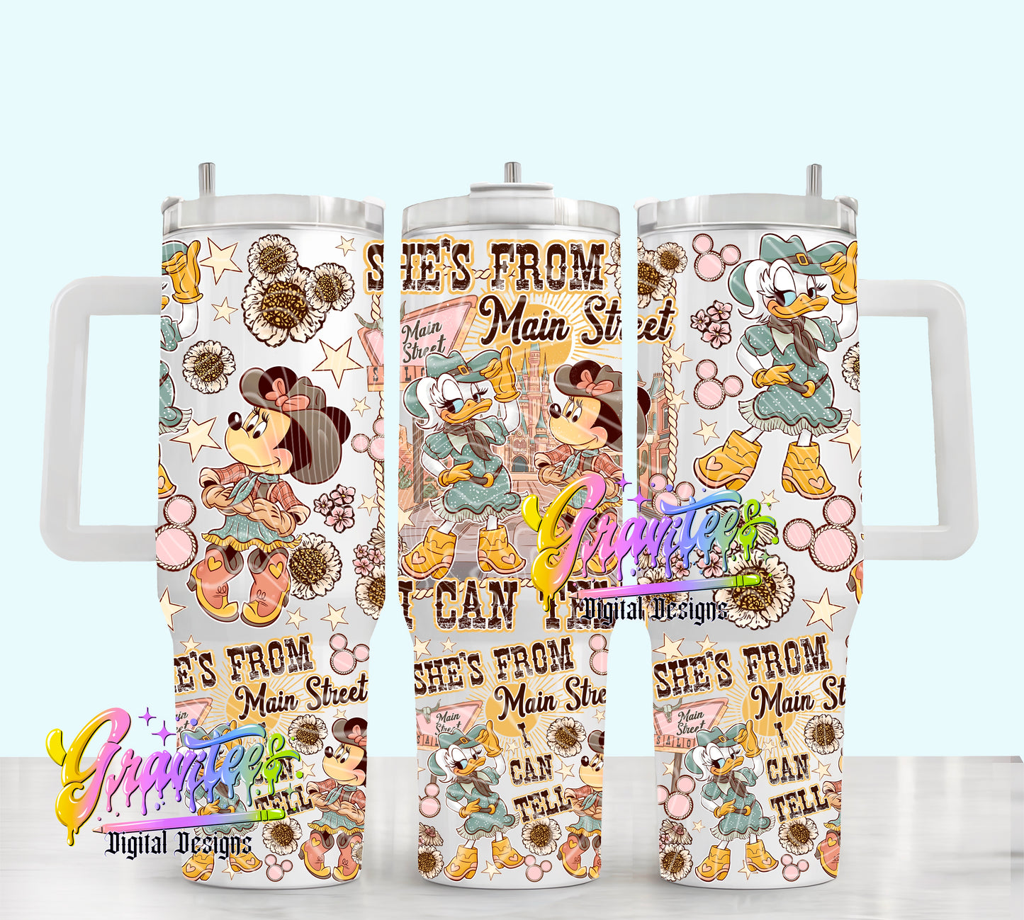 She’s From Main Street 40oz Tumbler Template Png for UVDTF or Sublimation Printing, PNG Only!