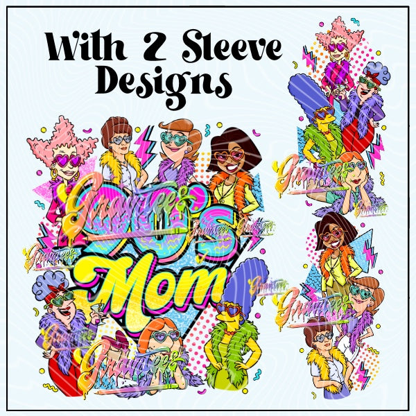 90s Mom Png With 2 Sleeves for DTF or Shirt Printing, PNG Only!