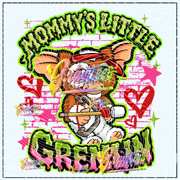 Mommy’s Little Monster Bow Png for DTF or Shirt Printing, PNG Only!