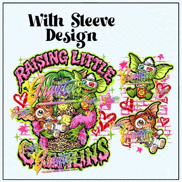 Raising Little Monsters With Sleeve Designs Png for DTF or Shirt Printing, PNG Only!