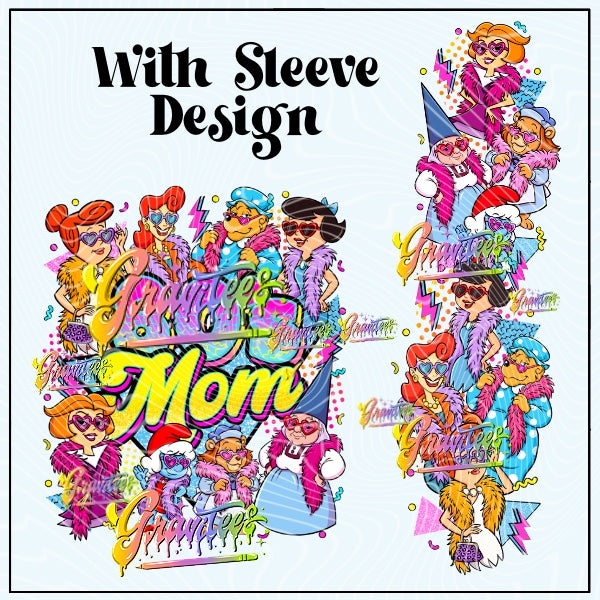 80’s Mom Png With 2 Sleeve Designs for DTF or Shirt Printing, PNG Only!