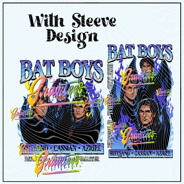 Bat Boys With Sleeve Png for DTF or Shirt Printing, PNG Only!
