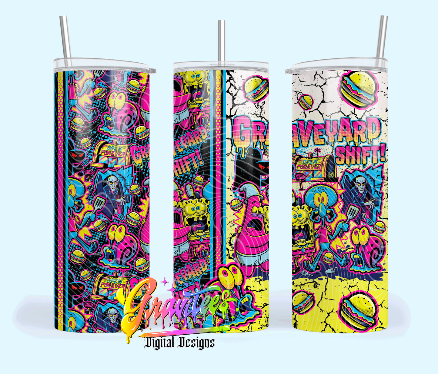 Graveyard Diner 20oz Tumbler Template Png for UVDTF or Sublimation Printing, PNG Only!