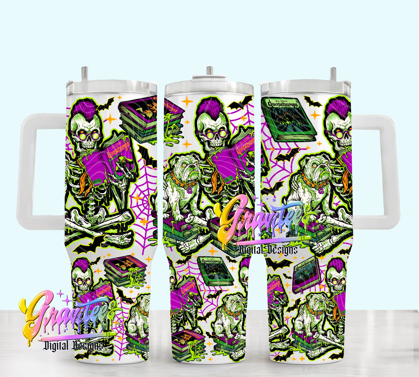 Scary Book Club 40oz Tumbler Template Png for UVDTF or Sublimation Printing, PNG Only!