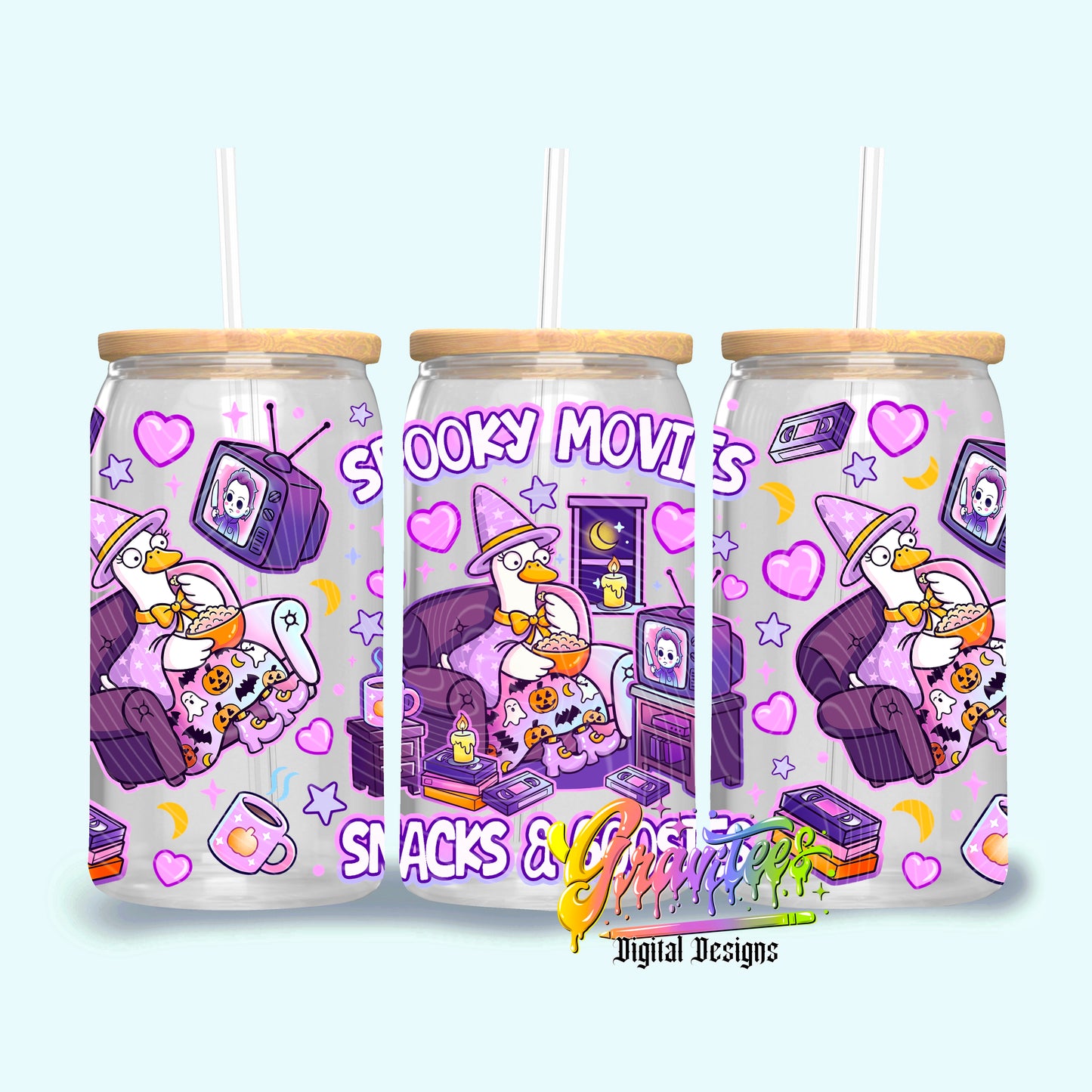 Scary Goose 16oz Tumbler Template Png for UVDTF or Sublimation Printing, PNG Only!