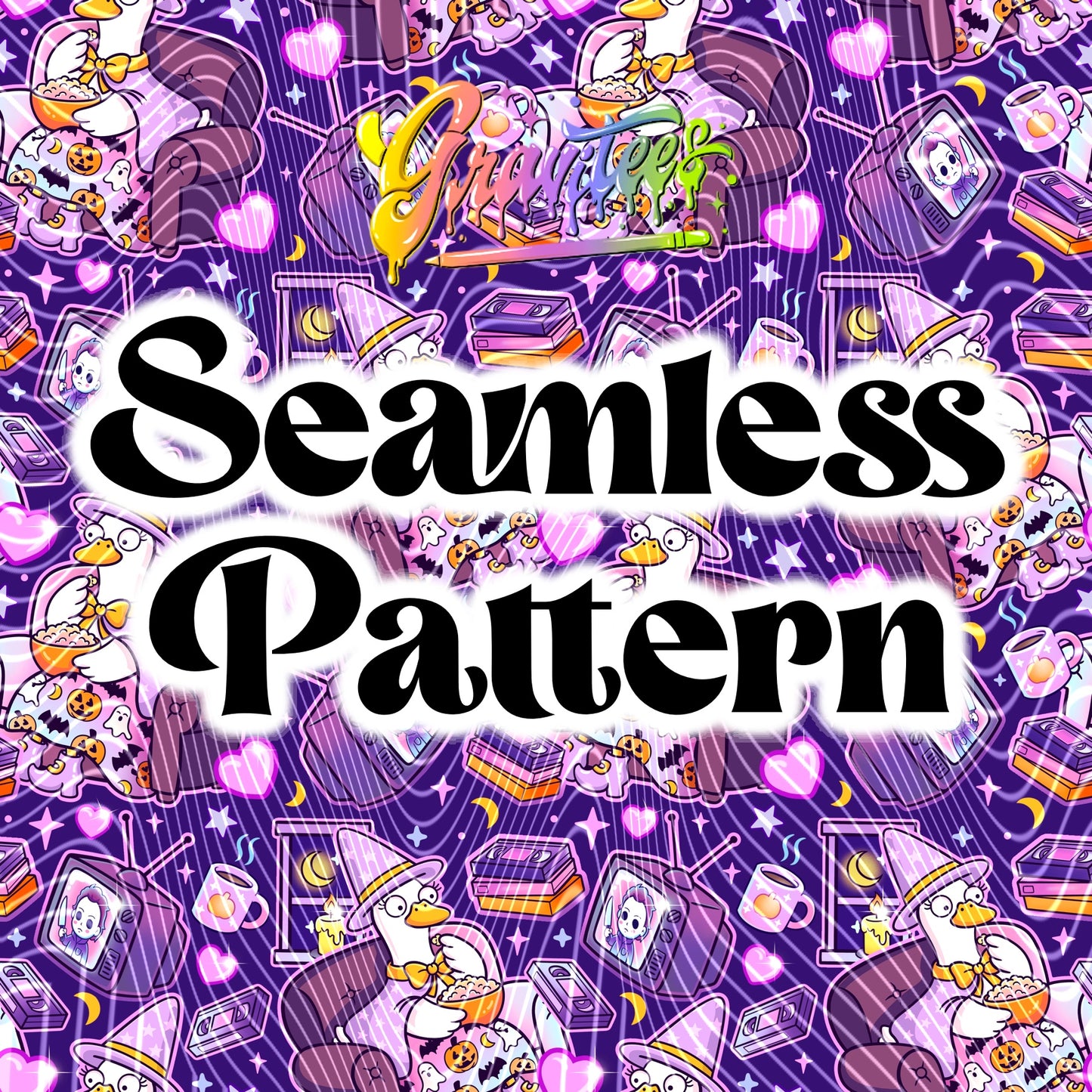 Scary Goose Seamless Design Png for UVDTF or Sublimation Printing, PNG Only!