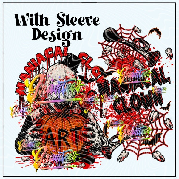 Maniacal Clown With Sleeve Png for DTF or Shirt Printing, PNG Only!