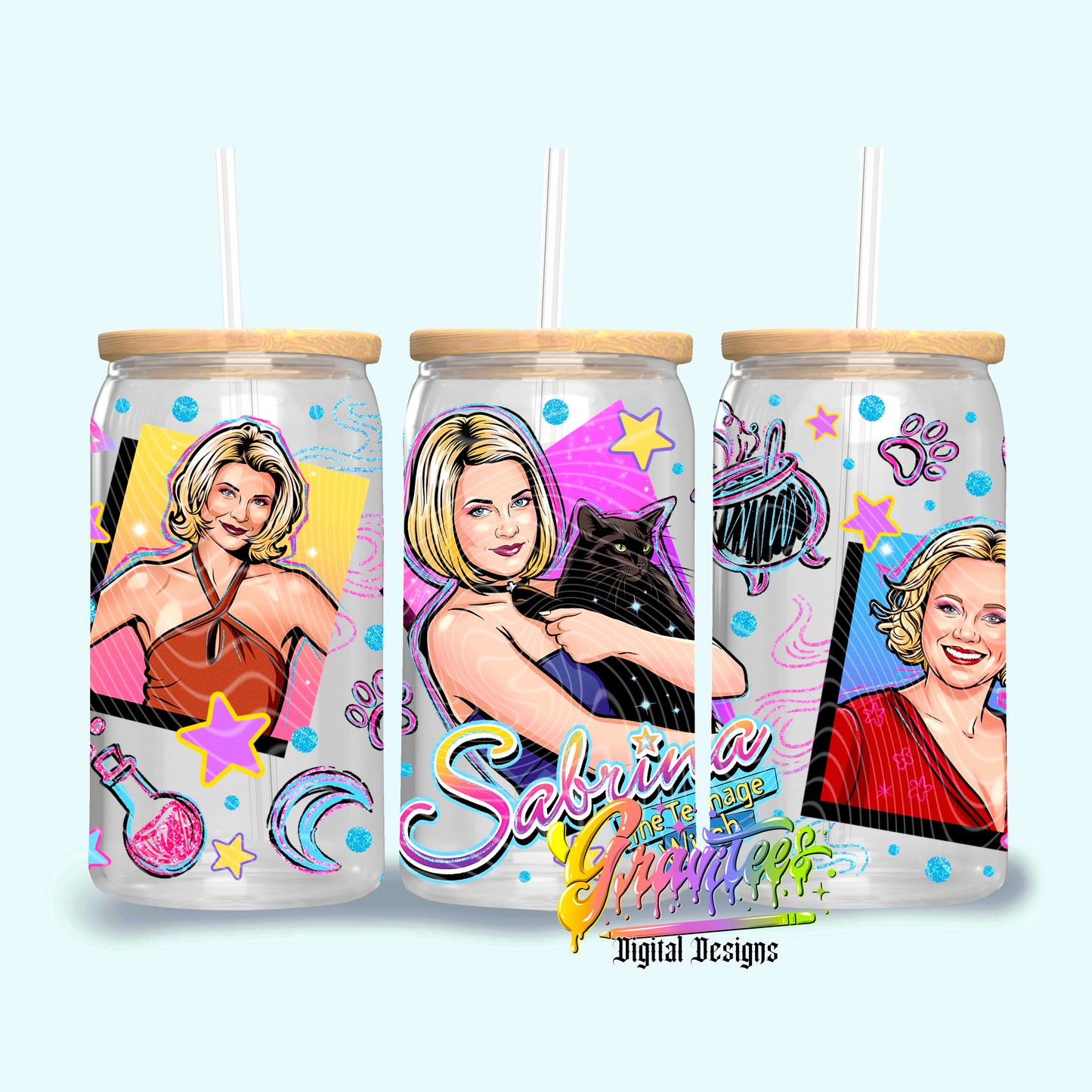 Teenage Witch 16oz Tumbler Template Png for UVDTF or Sublimation Printing, PNG Only!