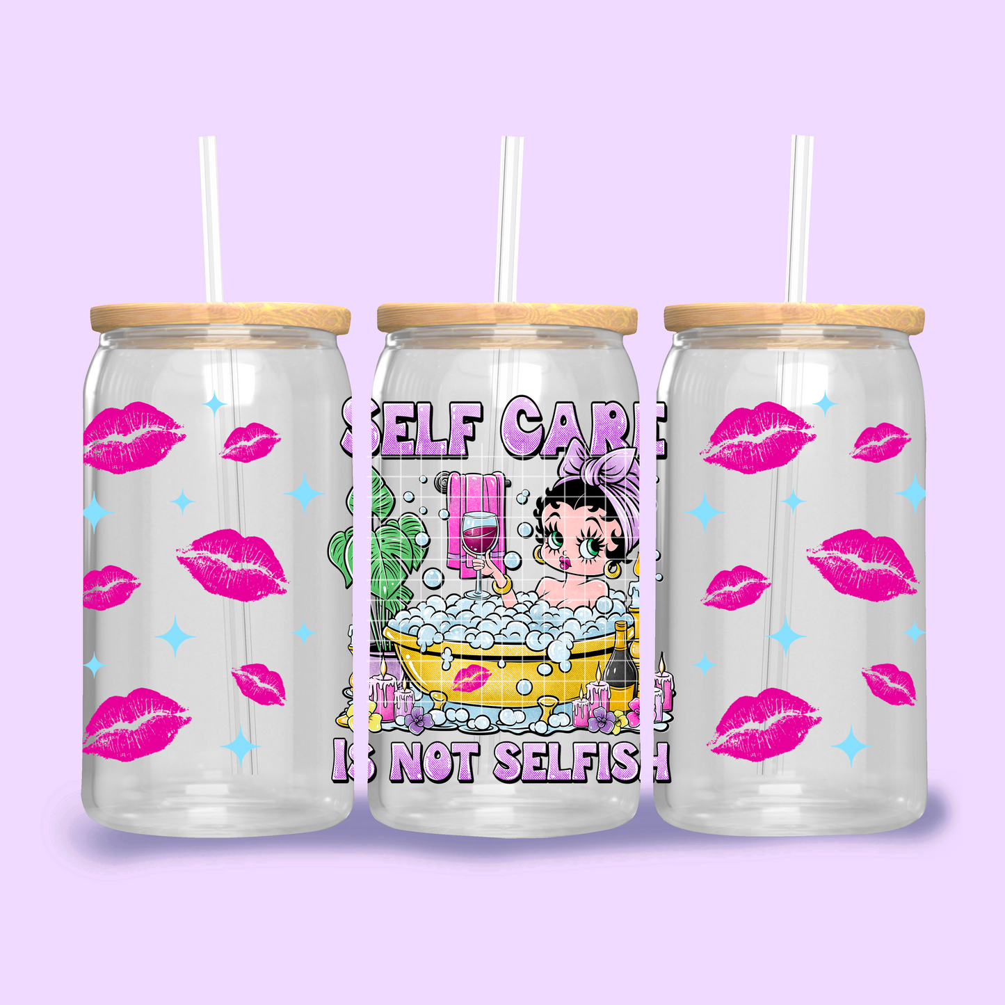 Self Care is not Selfish Libbey Design Png, Self Care Clipart, Trendy Wine Clipart, Clipart for DTF or Shirt Printing, PNG Only!