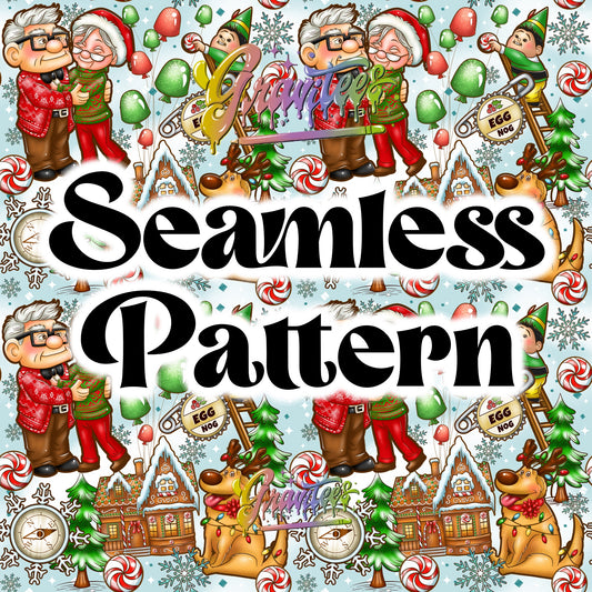 Christmas Club  Seamless Design for DTF or Sublimation Shirt Printing, PNG Only