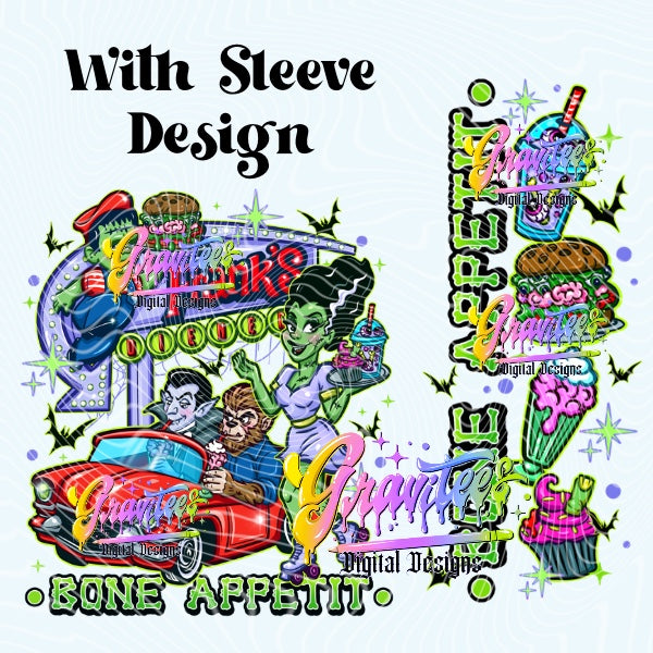 FRANKS DIE-NER Design with Sleeve Png for DTF or Shirt Printing, PNG Only!