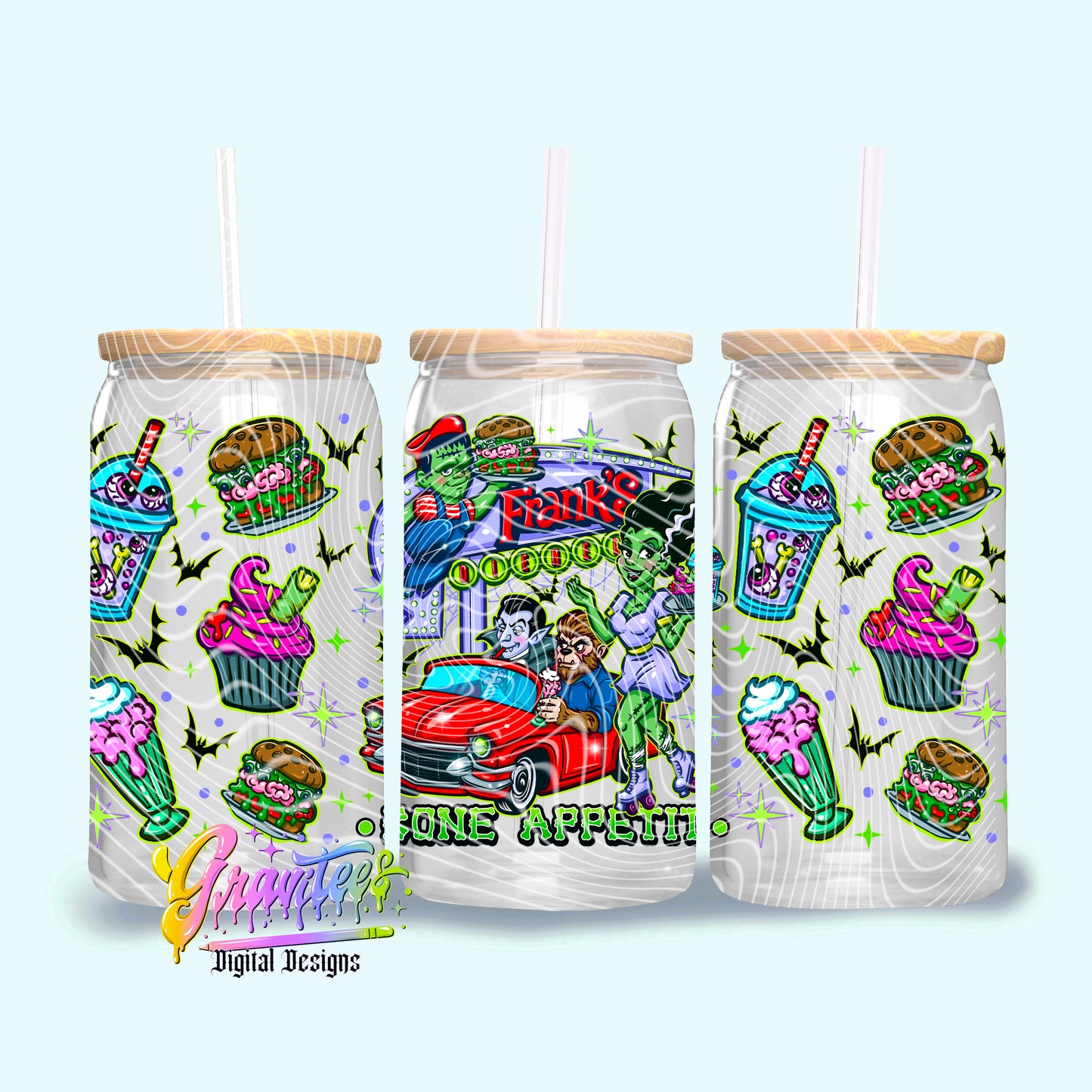 FRANKS DIE-NER 16oz Tumbler Template Design PNG, for UVDTF or Sublimation Printing PNG Only!!