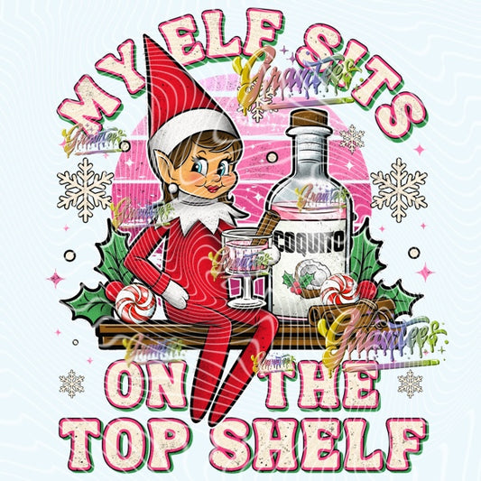Female Elf Coquito Christmas Design for DTF or Sublimation Shirt Printing, PNG Only