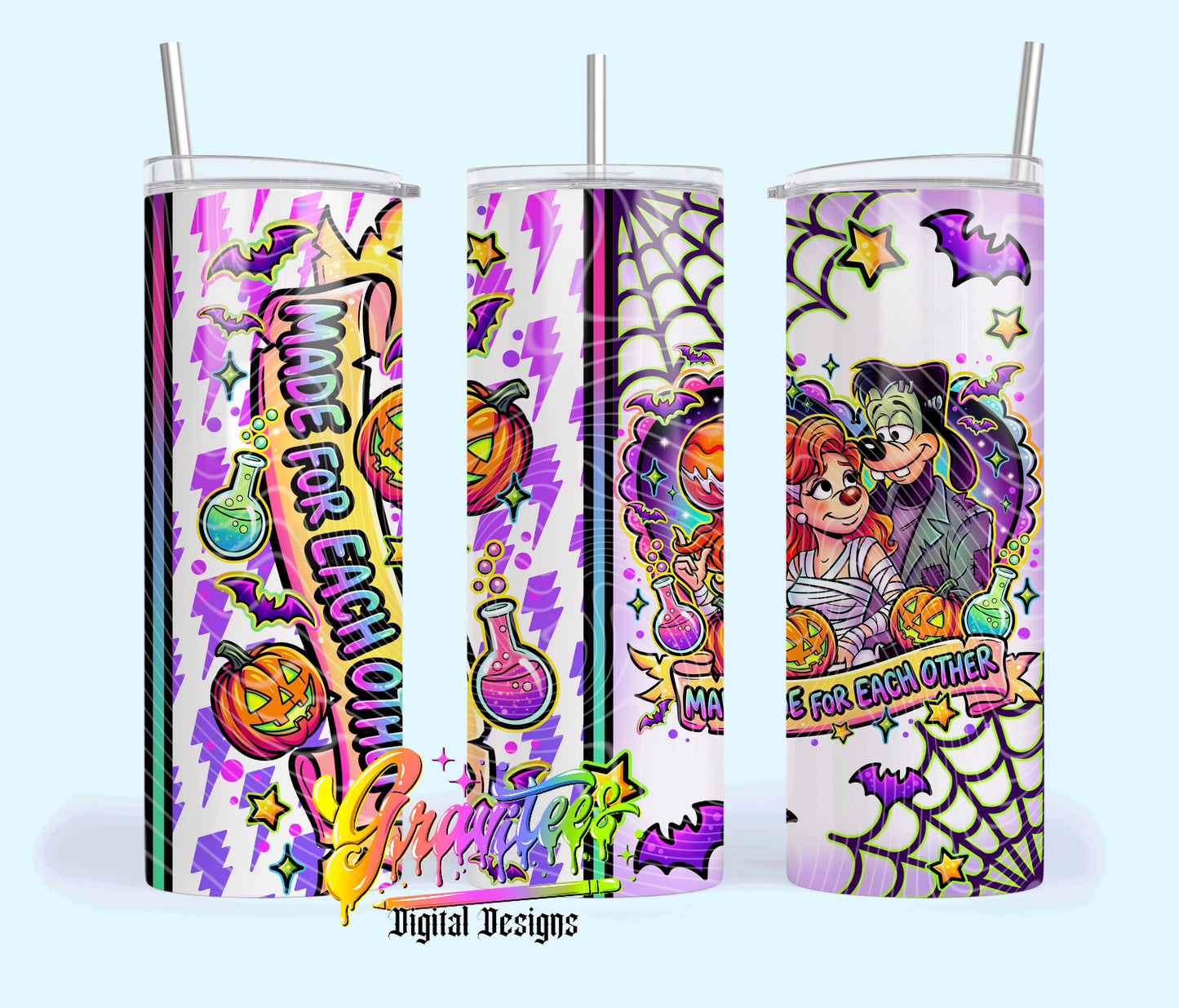 Made For Each Other 20oz Tumbler Template Png for UVDTF or Sublimation Printing, PNG Only!