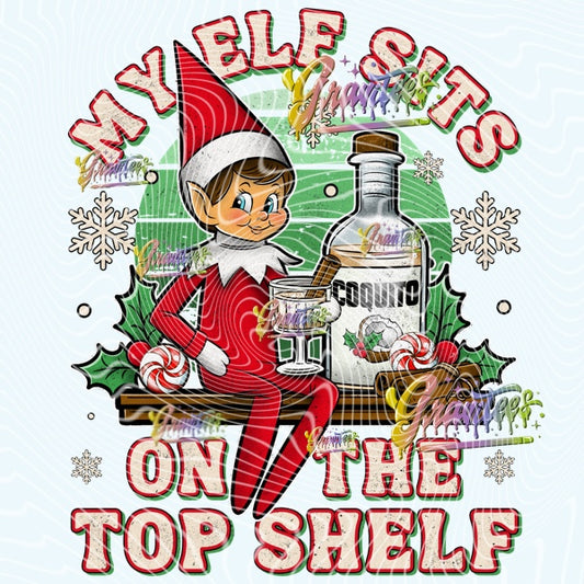 Male Elf Coquito Christmas Design for DTF or Sublimation Shirt Printing, PNG Only