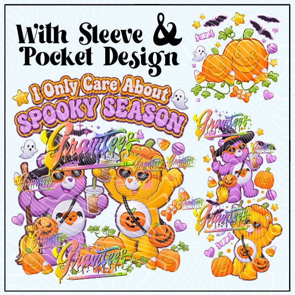 Halloween Caring With Pocket & Sleeve Design Png for DTF or Shirt Printing, PNG Only!